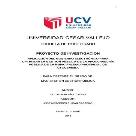 Aplicación del Gobierno Electrónico Para Optimizar La Gestión Pública de la P...