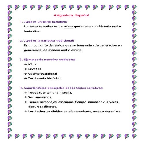 Proyecto de textos narrativos de español 4 primaria