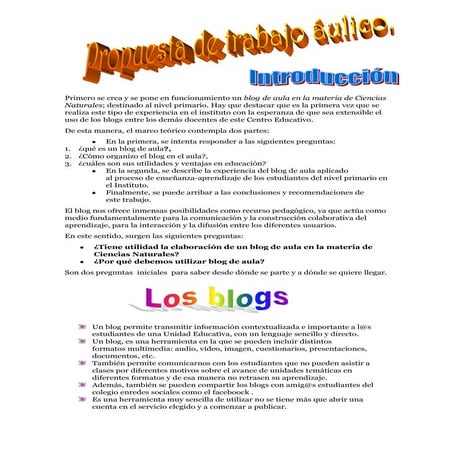 Proyecto de trabajo con blogs