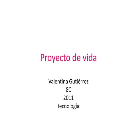 Proyecto de vida