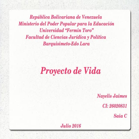 Proyecto de vida 
