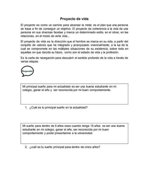 Proyecto de vida sara
