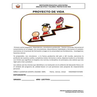 Proyecto de vida sexto  2013