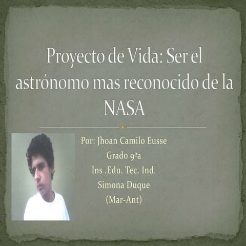 Proyecto de vida y autobiografía