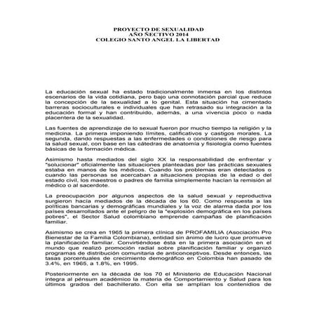 Proyecto educacion sexual 2