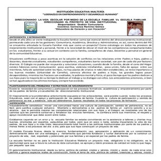 Proyecto escuela familiar 2012-2016