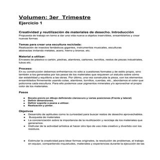 Proyecto escultura con material rec...