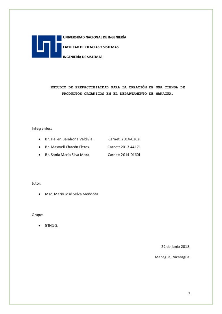 Formulación de Proyecto de Tienda de Productos Órganicos