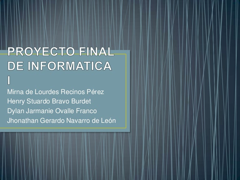 Proyecto final de informatica i