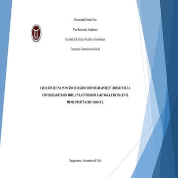 CREACIÓN DE UNA ESTACIÓN DE RADIO COMUNITARIA POR ESTUDIANTES DE LA UNIVERSID...