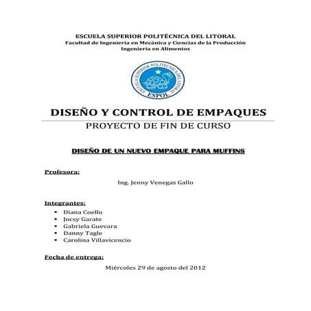 Diseño del empaque ideal para muffins