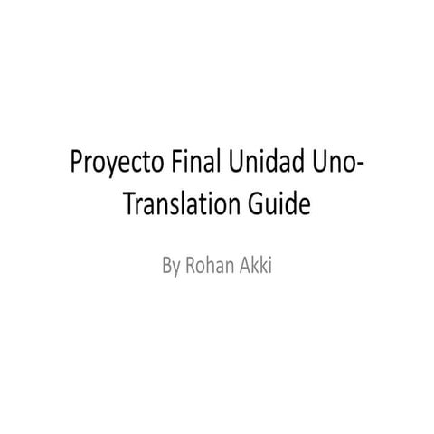 Proyecto final unidad uno translation guide