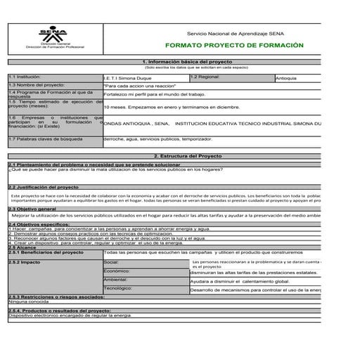 Proyecto Formativo Del SENA