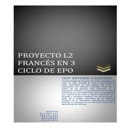 Proyecto frances 2ºidioma_ceip_av_2012 | PDF