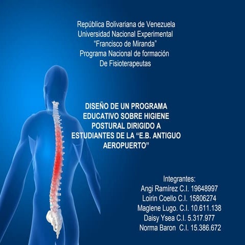 Proyecto higiene postural Fisioterapia
