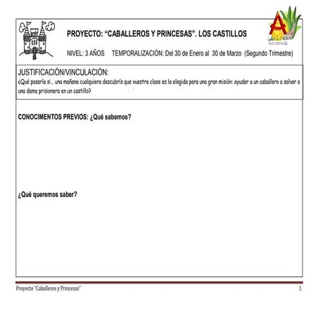 Proyecto infantil los castillos