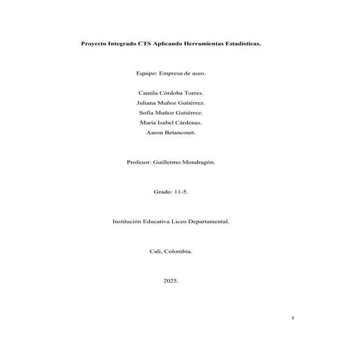 Proyecto Integrado CTS Aplicando Herramientas Estadísticas