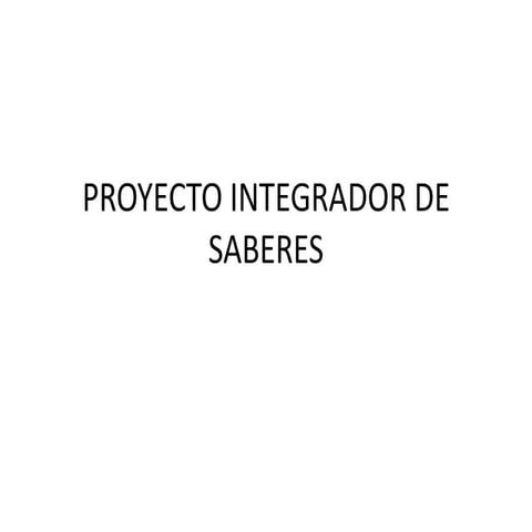 Proyecto integrador de saberes