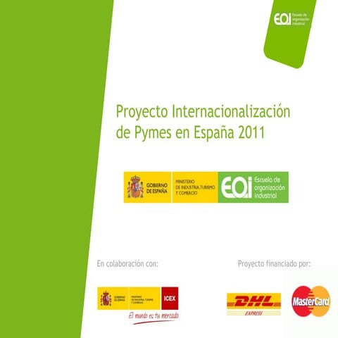 Proyecto internacionalizacion de pymes en España 2011