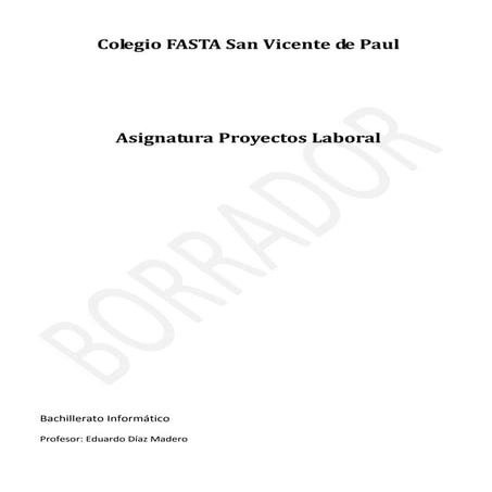Proyecto laboral y proy laboral  2011