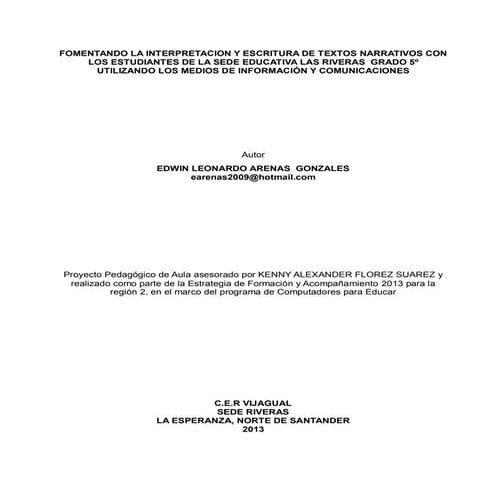 Proyecto las riveras y evalaucion