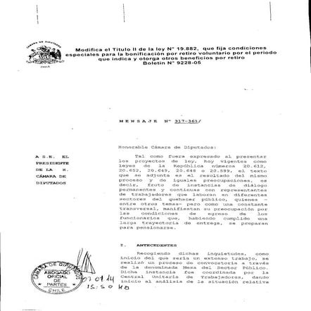 Proyecto ley bono de retiro