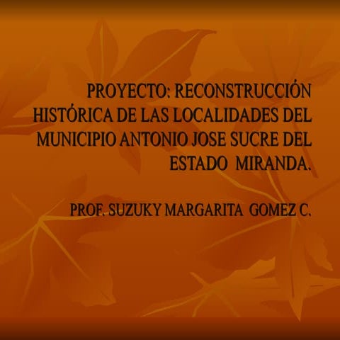 Proyecto localidades  del municipio sucre.