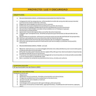 Proyecto luz y oscuridad 2015