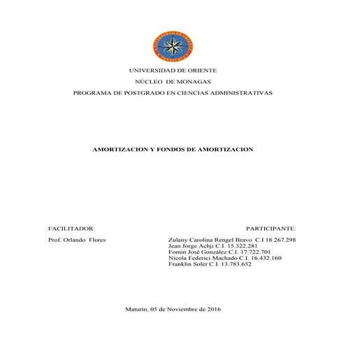 Amortizacion y Fondos de Amortizacion
