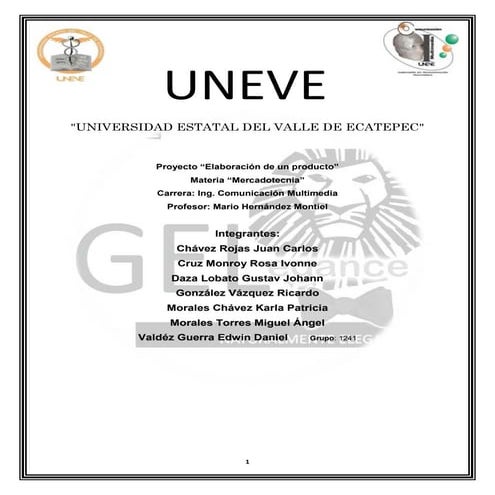 Proyecto “Elaboración de un producto"