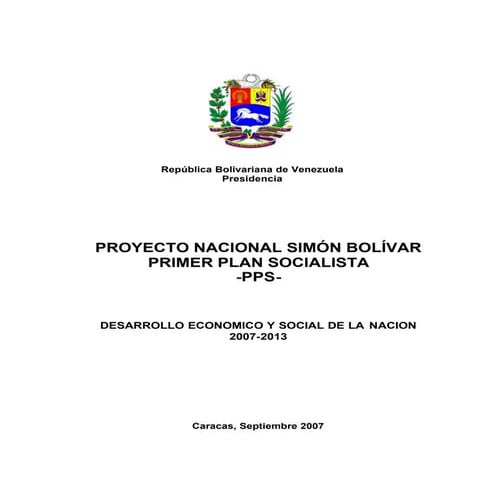 Proyecto nacional simón bolivar 2007  2013