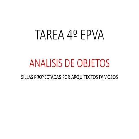 Análisis de objetos. Ejemplos de sillas 