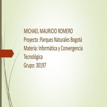 Proyecto Parques Naturales de Bogotá
