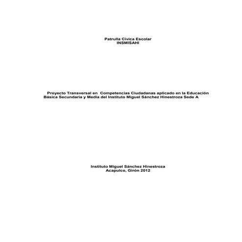 Proyecto patrulla escolar