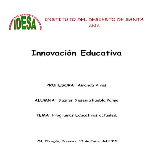 Proyecto programas educativos