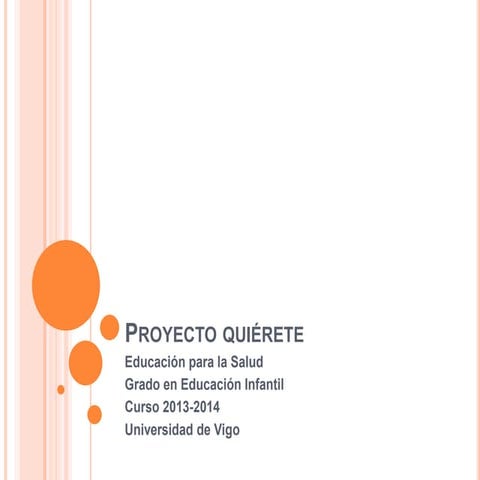 Proyecto Quiérete para Educación Infantil