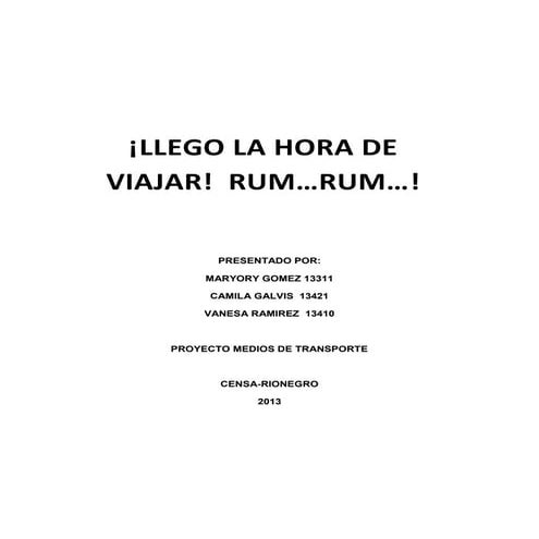 Proyecto de medios de trasporte para niños de 4 a 5 años 