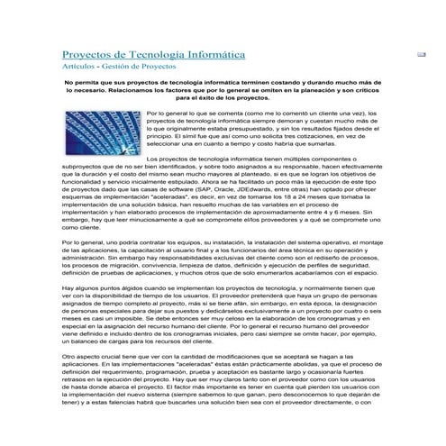 Proyectos de tecnología informática