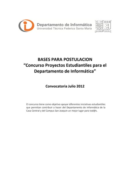 Proyectos Estudiantiles DI - Bases