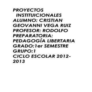 Proyectos institucionales de cris