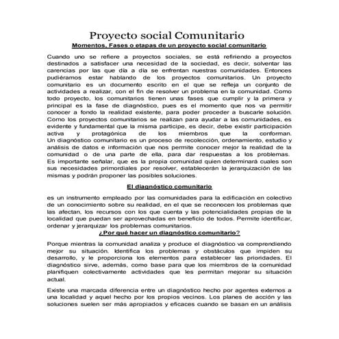 Proyecto social comunitario