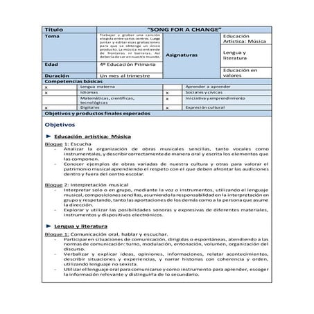 Proyecto "Song for a change"