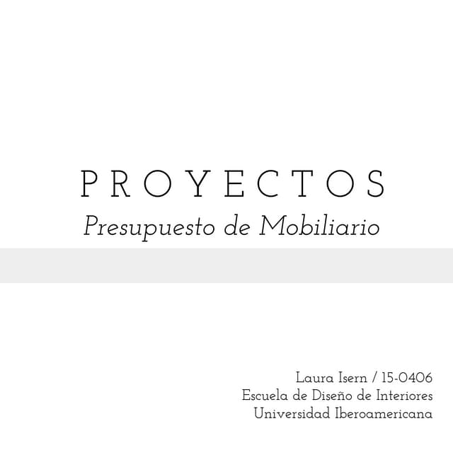 Proyectos Presupuesto Mobiliario