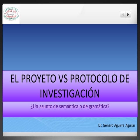Proyecto vs protocolo