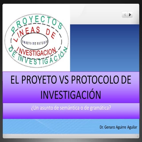 Proyecto vs protocolo