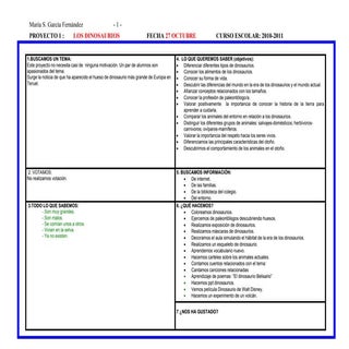 Proyecto  Dinosaurios y fichas