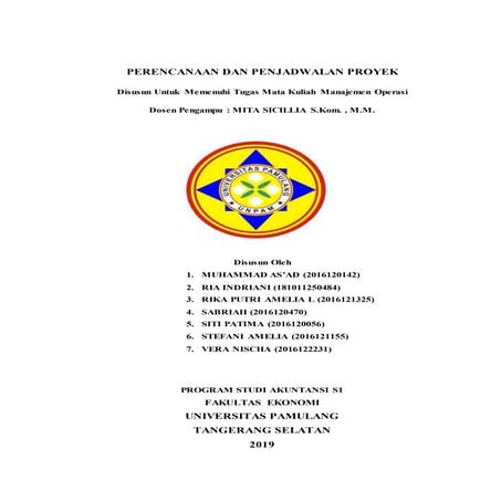 PERENCANAAN DAN PENJADWALAN PROYEK