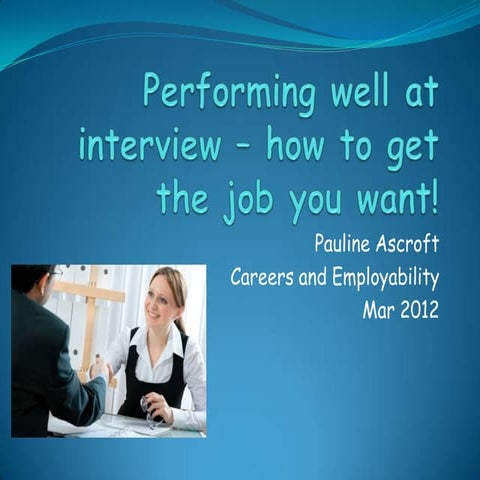 PR performing well at interviews mar 2012
