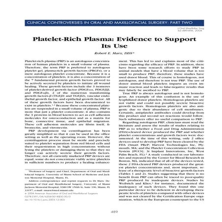 Prp evidence to support its use