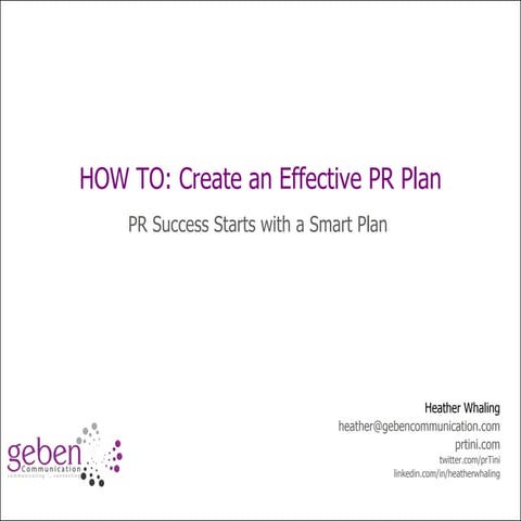 HOW TO: Start Creating a PR Plan
